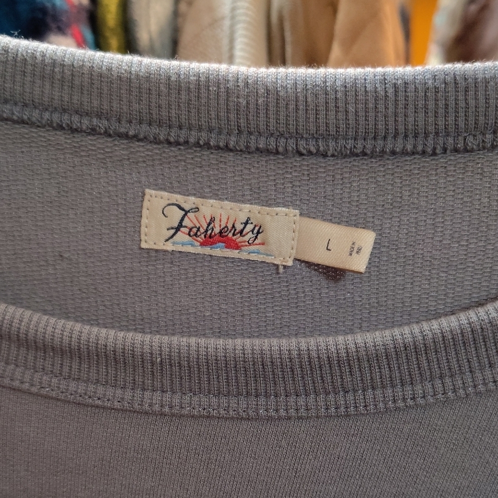 Faherty Light Gray Knit Shirt - Picture 2 of 4